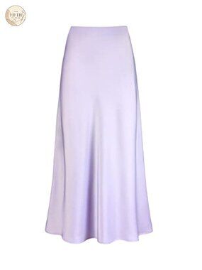 Satin High Waisted A-Line Maxi Skirt Long Flowy Formal Skirt